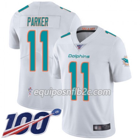 Camiseta Hombre NFL Miami Dolphins DeVante Parker 11 Nike Blanco 100th
